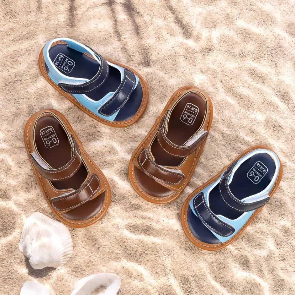 Newborn Baby Shoes Summer Casual Retro Leather Sandals For Boys Lightweight Rubber Soft Anti-Slip Sole Toddler First Walkers R250707