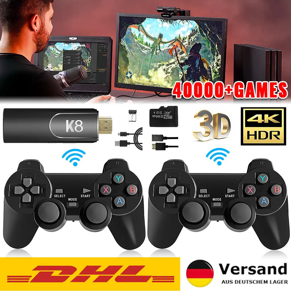 4K HD K8 Gamepad 64G Retro Video Game Console 40000 Game 40 Emulator Dual Wireless 2.4G Controller Retro Console s Gift Gam 250707 - view 4