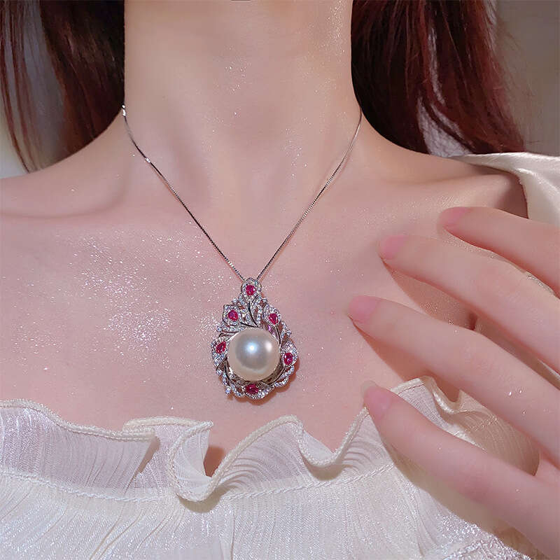 Live Broadcast Imitation Pearl Necklace New Tahitian Mother-Of-Pearl Inlaid Pendant Women's Jewelry 737
