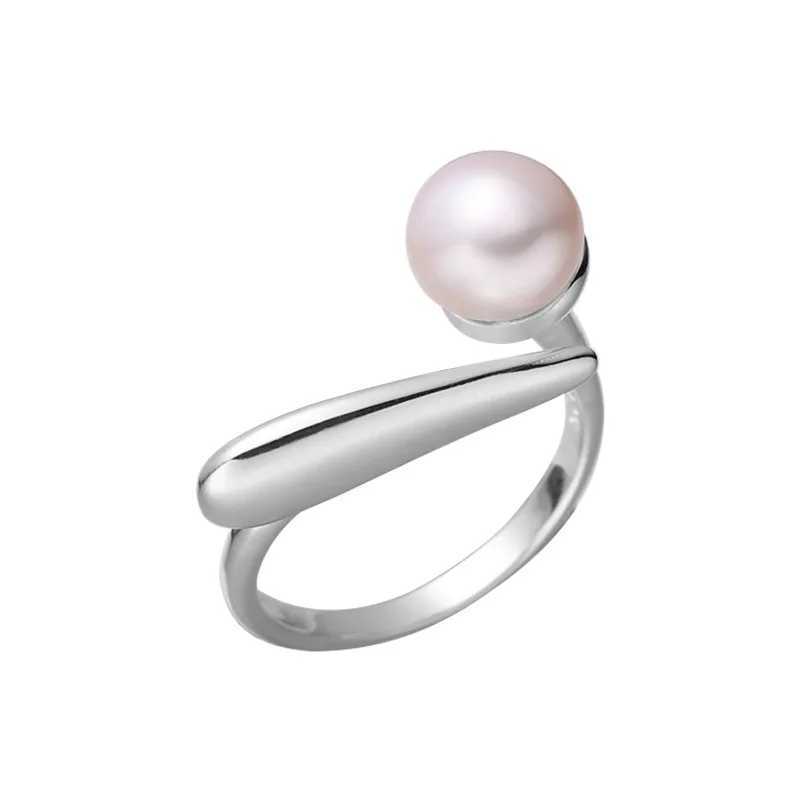 925 Sterling Silver Round Pearl Ring Wedding Adjustable Rings For Women Jewelry Wholesale Money 925 XJ250707