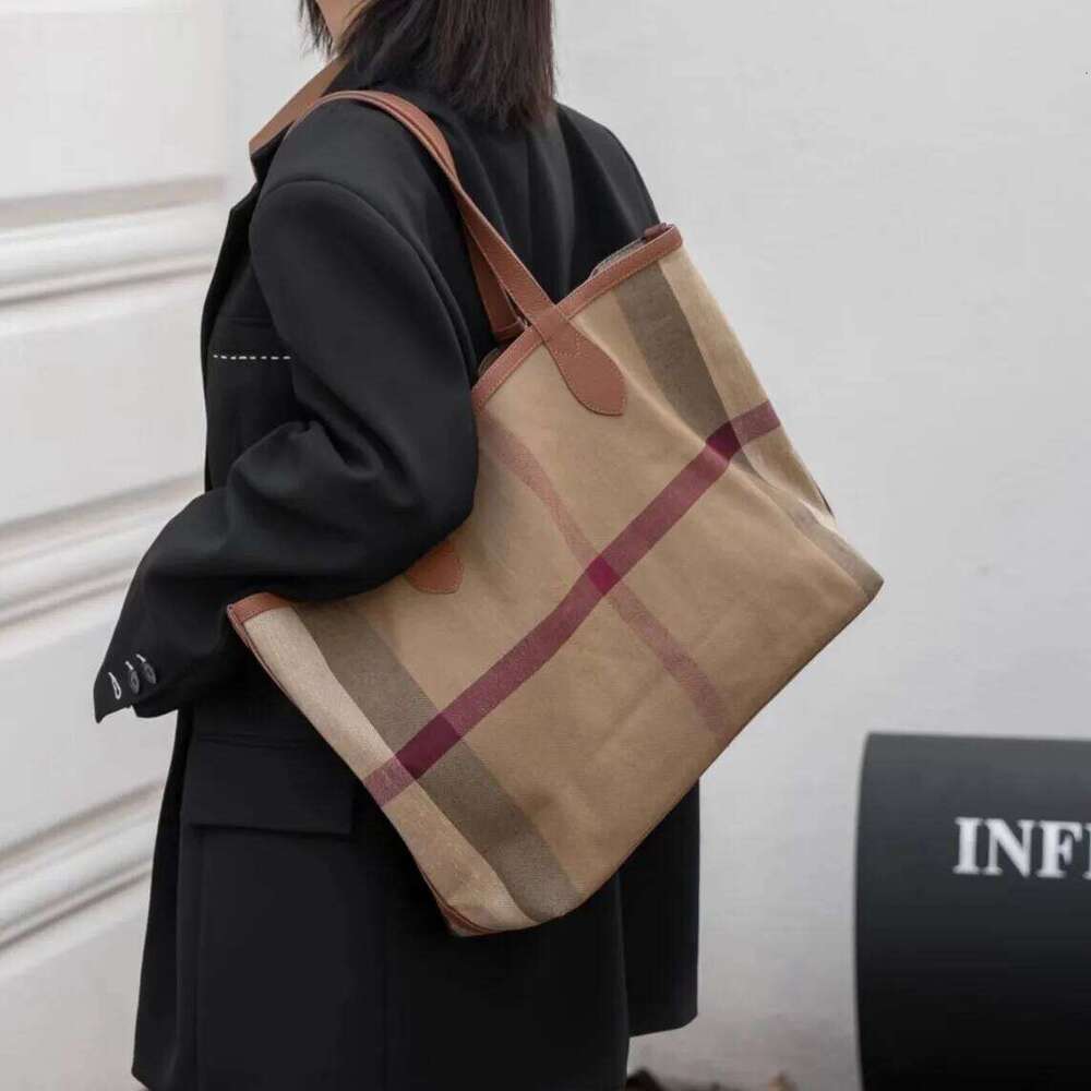 Designer bag 99 Super Big Women's Tote Linen Striped Canvas + Cowhide Shoulder Bag Shopping Bags Handbags Both Sides Can Be Used