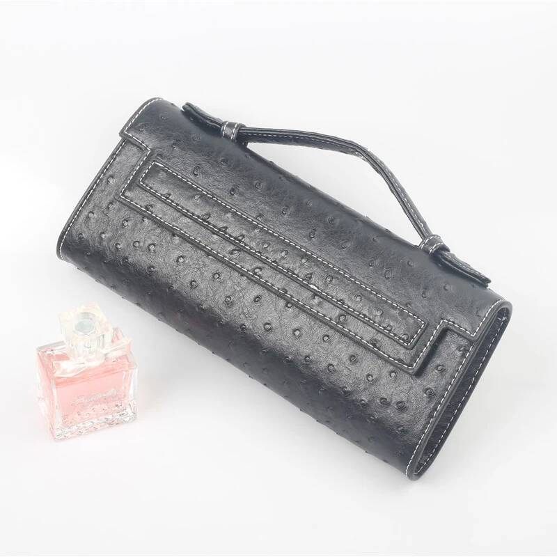 TOPHIGH Handbags Ostrich Pattern Designer Bags For Women Tote Long Clutch Ladies Party Bolso Purse Bolsa Femimina high-quality