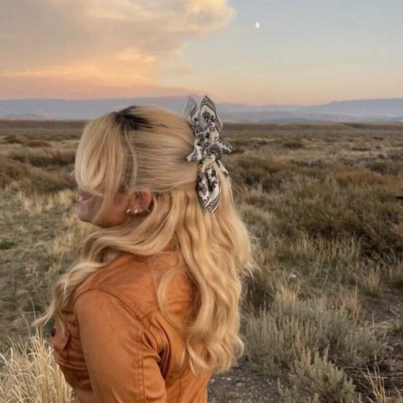 Retro Temperament Leopard Print Fabric Double-Sided Bow Clip High-End Hair Accessories For Women Z250707