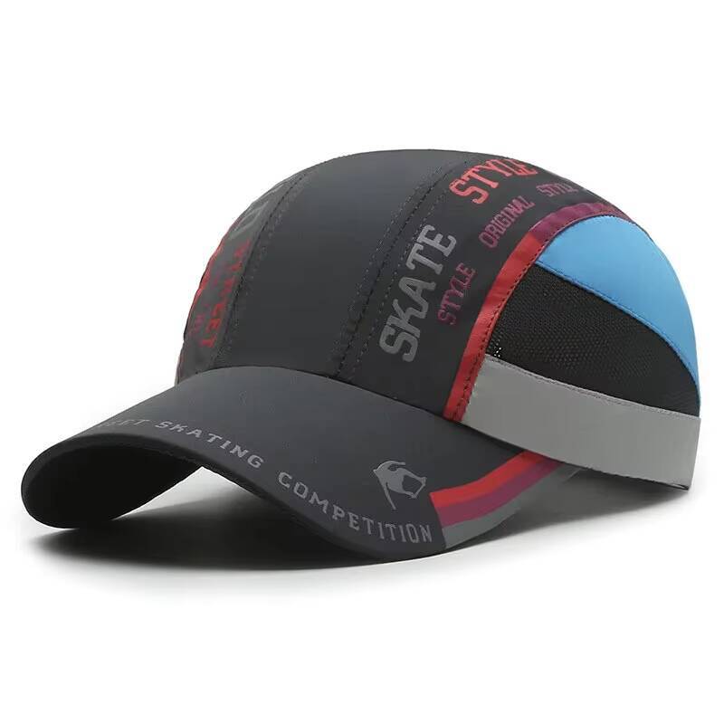 Summer Quick-Drying Mens Print Stitching Baseball Cap, Outdoor Sports Visor, Womens Tennis Hat, Adjustable Sun Hat ddmythur