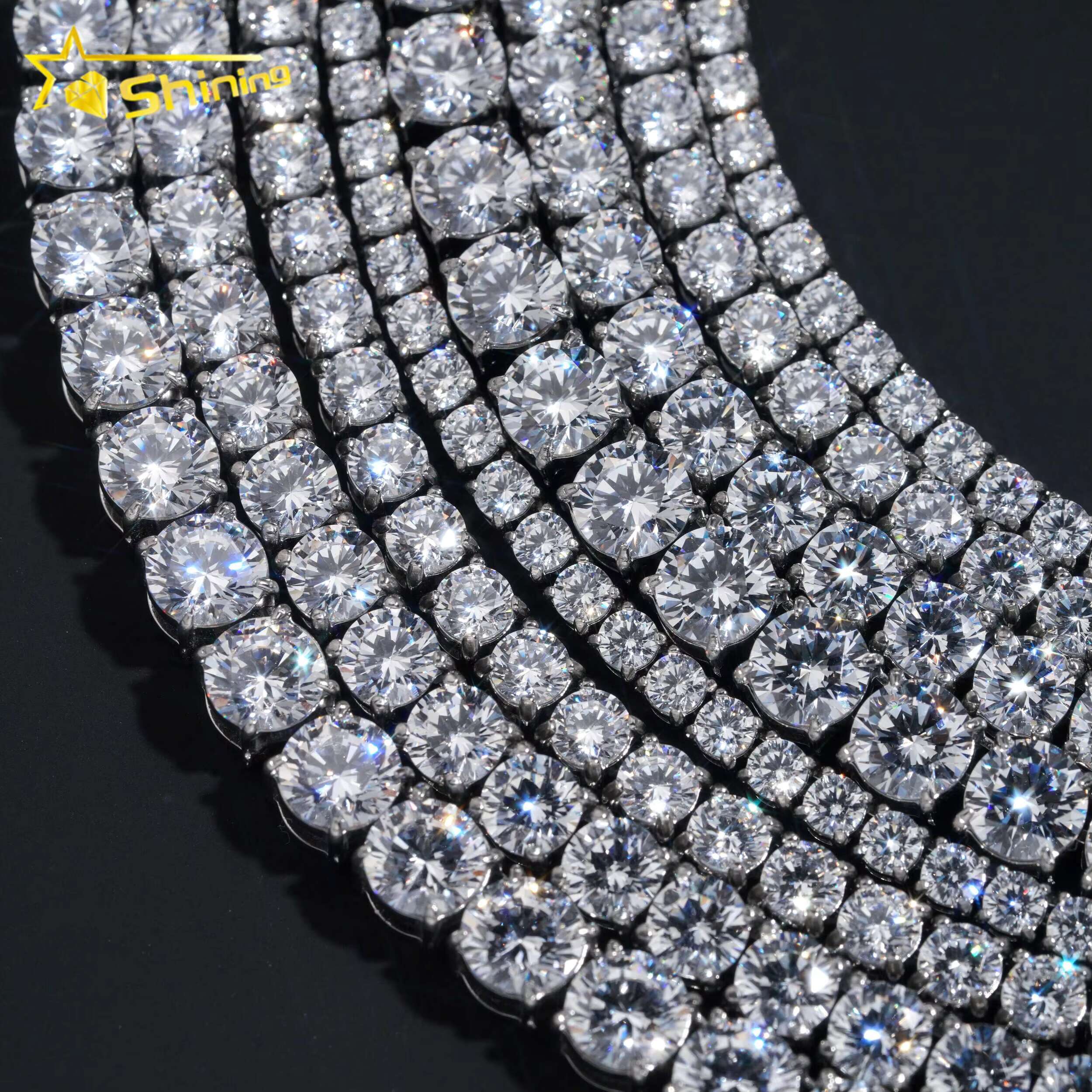 Factory Lowest Prices 3mm 4mm 5mm 6mm Wholesale 925 silver Hip Hop Necklace Moissanite vvs1 Tennis Chains