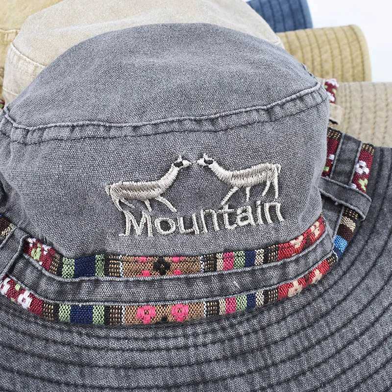 2025 Summer Mens Panama Hat Women Beach Sun Protection Bucket Hat Retro Letter Embroidered Bob Fisherman Hats Visor Fishing Cap Y250707