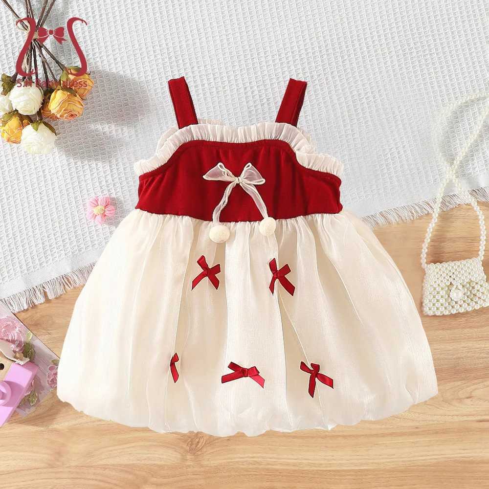 Sweet Children Dress Summer Sleeveless Skin-Friendly Baby Girl Cotton Clothing Fashion Bow Toddler Dresses 0-3 Years Infant Kid Wear R250707