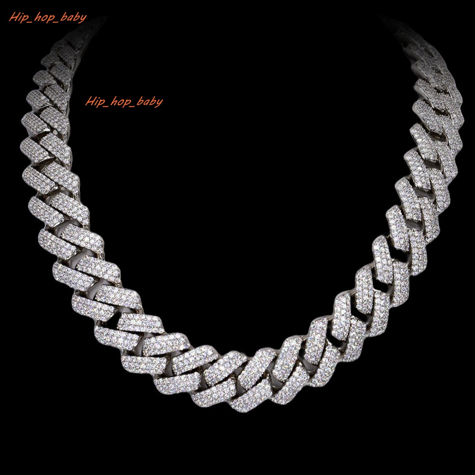 Wholesale Vvs Moissanite Diamond Cuban 925 Sterling Silver Solid Cuban Link Chain Fully Iced Out Hip Hop Jewelry popular design