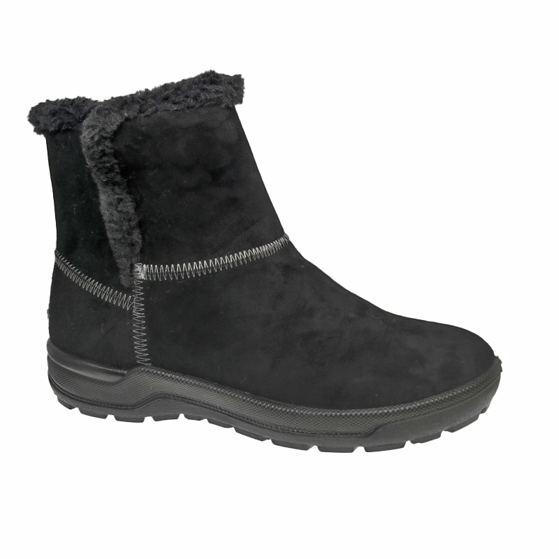 Womens Winter Boots with Fur Lining & Zipper - Warm Ankle Snow Footwear