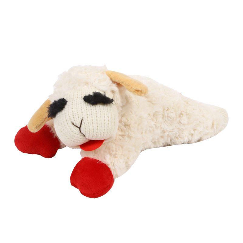 Multipet Lamb Chop Dog Plush Toy - Extra Soft Plush Dog Toy - Stuffed Animal Dog Toy for Cuddling Playing - Cute Pet Toy