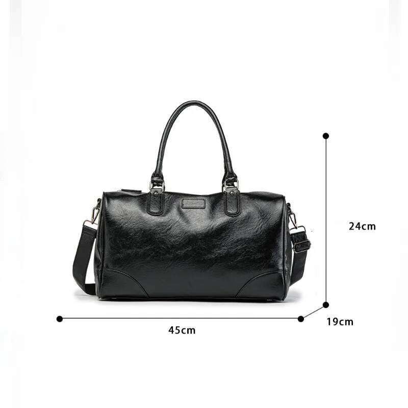 Large Capacity Handbags Top-Handle With Shoulder Strap Travel Tote Men Crossbody Bags Business PU Leather Handbag