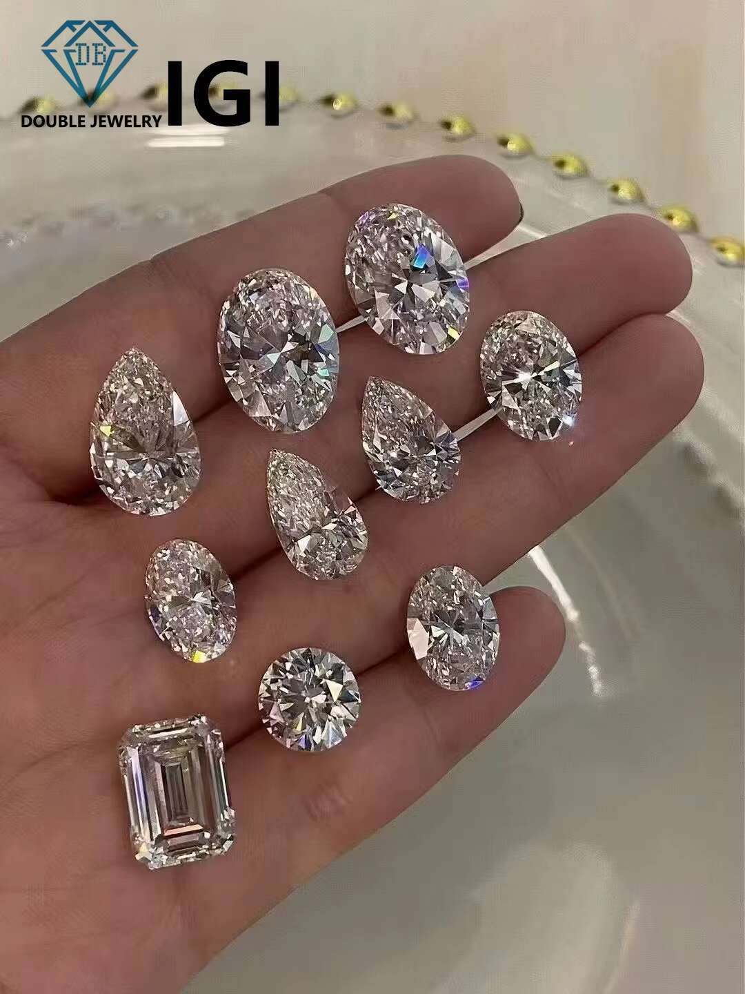Double Jewelry Oval 4.36ct E Color VS1 Lab Diamond in Stock 1ct 2ct 3ct with Igi Certificate CVD Certified Diamond Wholesale