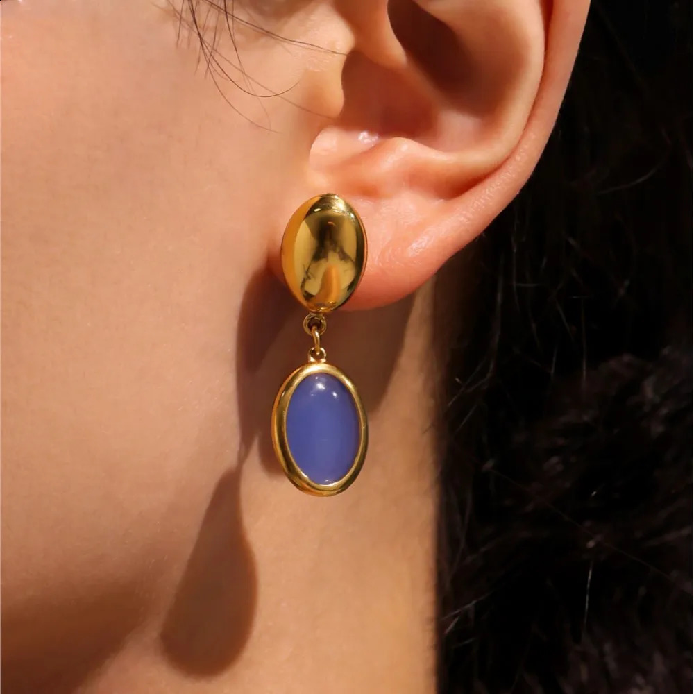 Unique Necklace Bracelet Earring In Stainless Steel With Multi Color Opal Necklaces Matching Bracelets Dangle Earrings For Women 250707