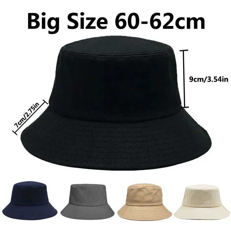 2025 New Big Head Fashion Simple Bucket Hat for Men Women XL Large Hip Hop Cap Fisherman Hat Summer Sun Hat Plus Size Panama Y250707