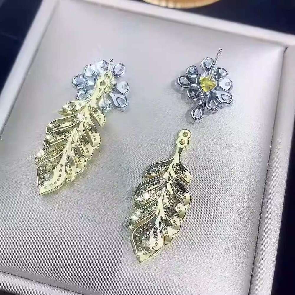 New Style Jewelry S Sier Needle Zircon Flower Earrings Dual-Use Light Versatile Elegant Fashion Women's E9e