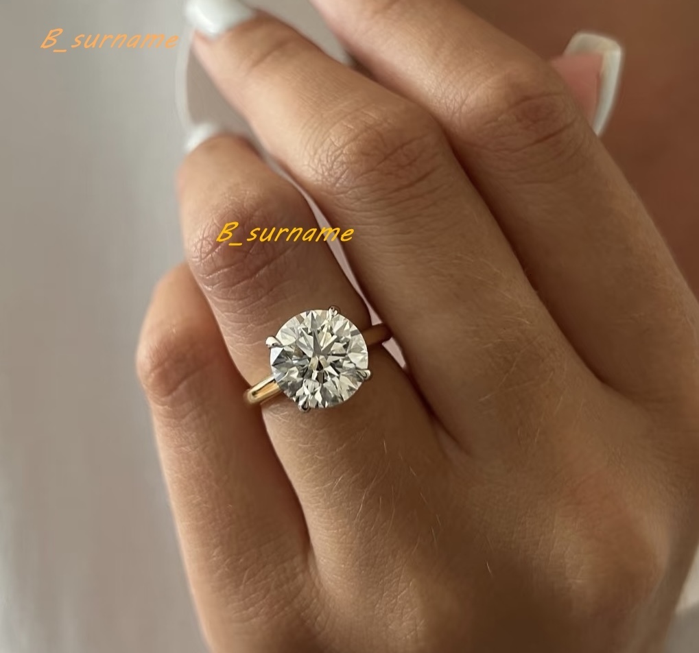 Anster Jewelry IGI Lab Diamond Ring 3.0ct Round Diamond 18k Gold Ring Engagement Wedding Band Classic Gift Band