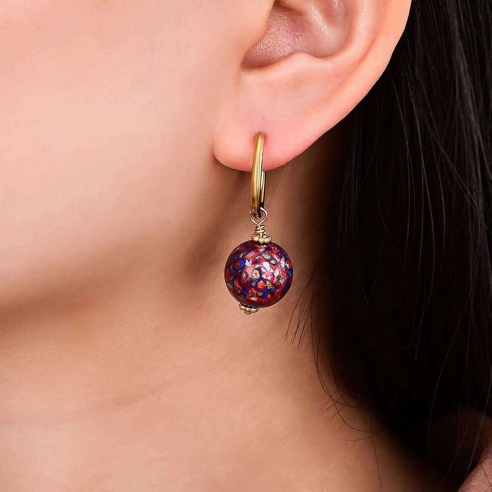Hot-selling Modern Style Ball-shaped Lacquer Paint Bead Decoration Fancy Earrings for Women