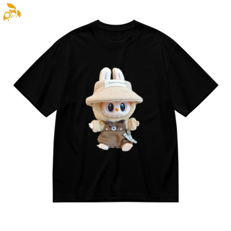 Free Shipping Designer 200g men's woman's heat transfer T-shirt outdoor with labubu pattern