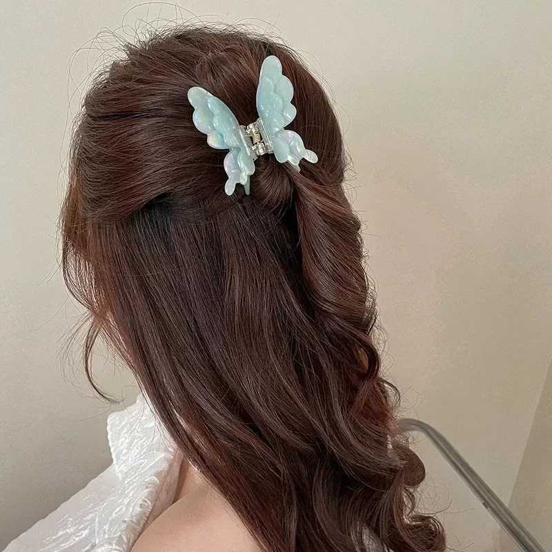 Double-Layered Butterfly Crab Barrette For Women Crab Hair Pins Accessories Anniversary Gift Ladies New Years Day Crab Clip Y250707