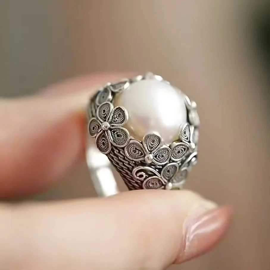 925 Sterling Silver Rings Vintage Flowers High Quality For Women Fine Wedding Jewelry Accessories Party Gifts XJ250707