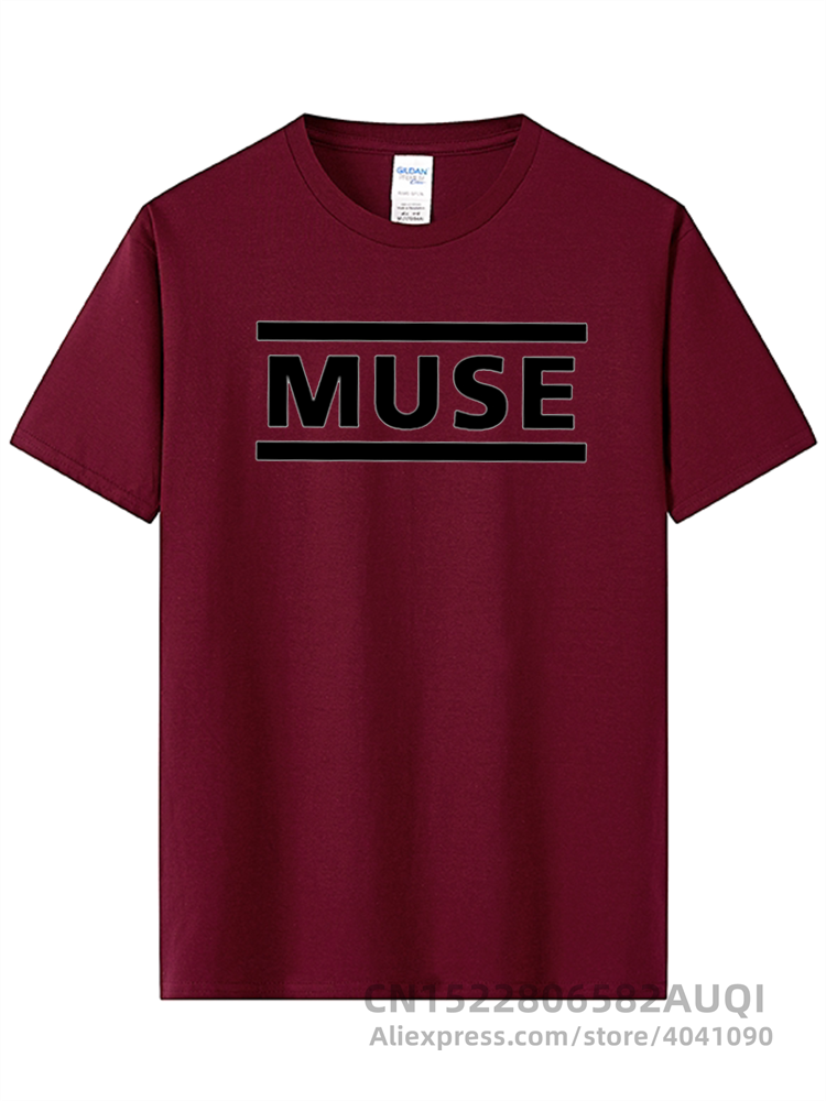 Men's High Quality 100% Cotton Letter Printed T-shirt Muse Rock Band Short-sleeved T-shirt O-neck Hip Hop Male Tops