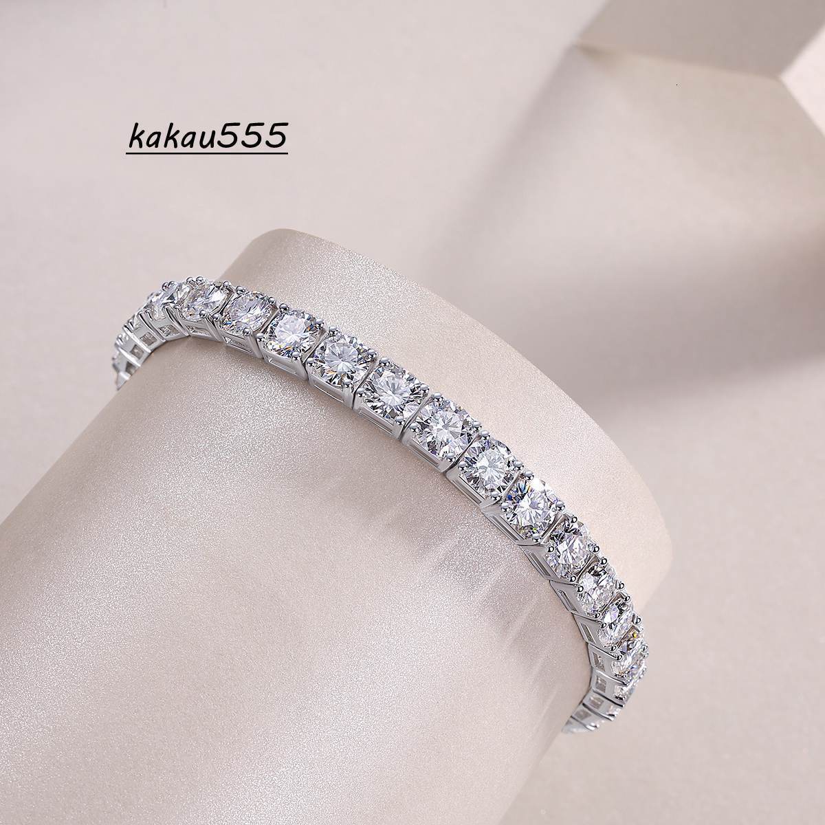 Ready to Ship Fine Men Women Bracelet Luxury Gemstone Bracelet 925 Silver Bracelet Gem Tennis Chain 5mm Moissanite Tennis Chain