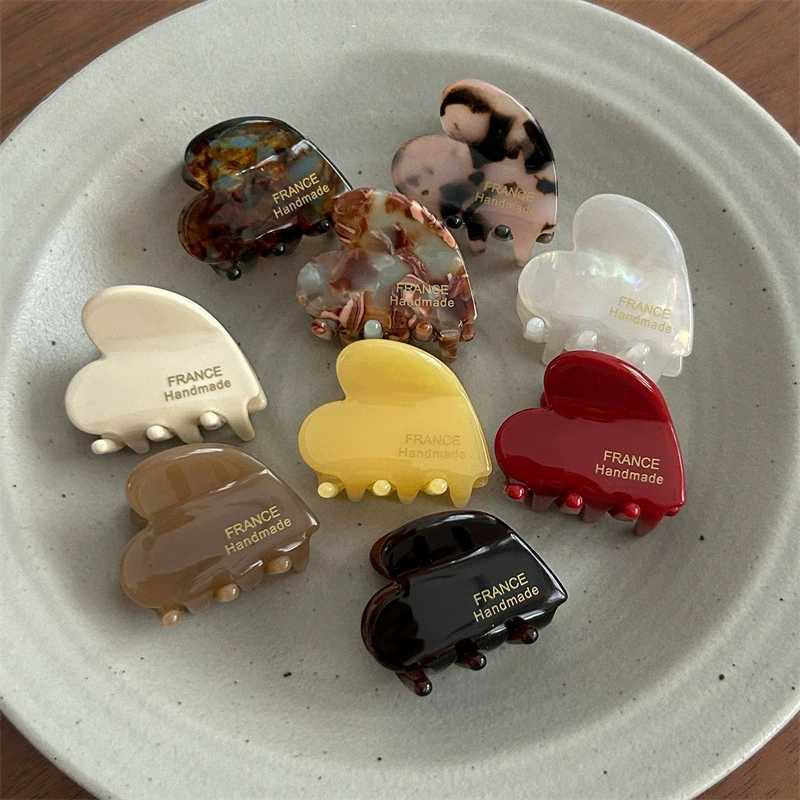 3.5cm Small Hairclaw Acetate Hair Crabs for Girls Cute Heart Shaped Hairclips Children Women Hair Accessories Hairpins Clips Z250707