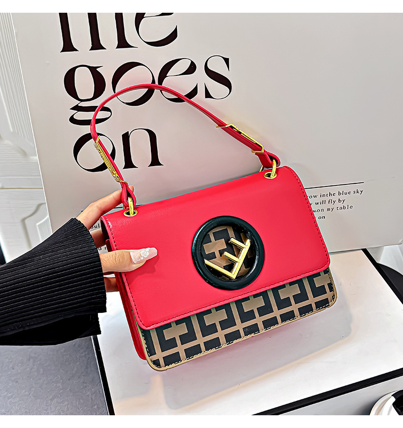 Designer 2025 New High-end Shoulder Crossbody Handbag Printed Fashion Personality French Small Square Women's Light Luxury Bag