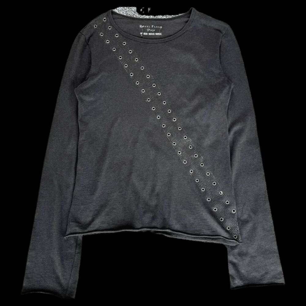 Y2K Haruku Classic Aesthetic Pattern Printing Loose Long-Sleeved Casual Couple Kawaii Retro Trend Cotton T-shirt Street Wear