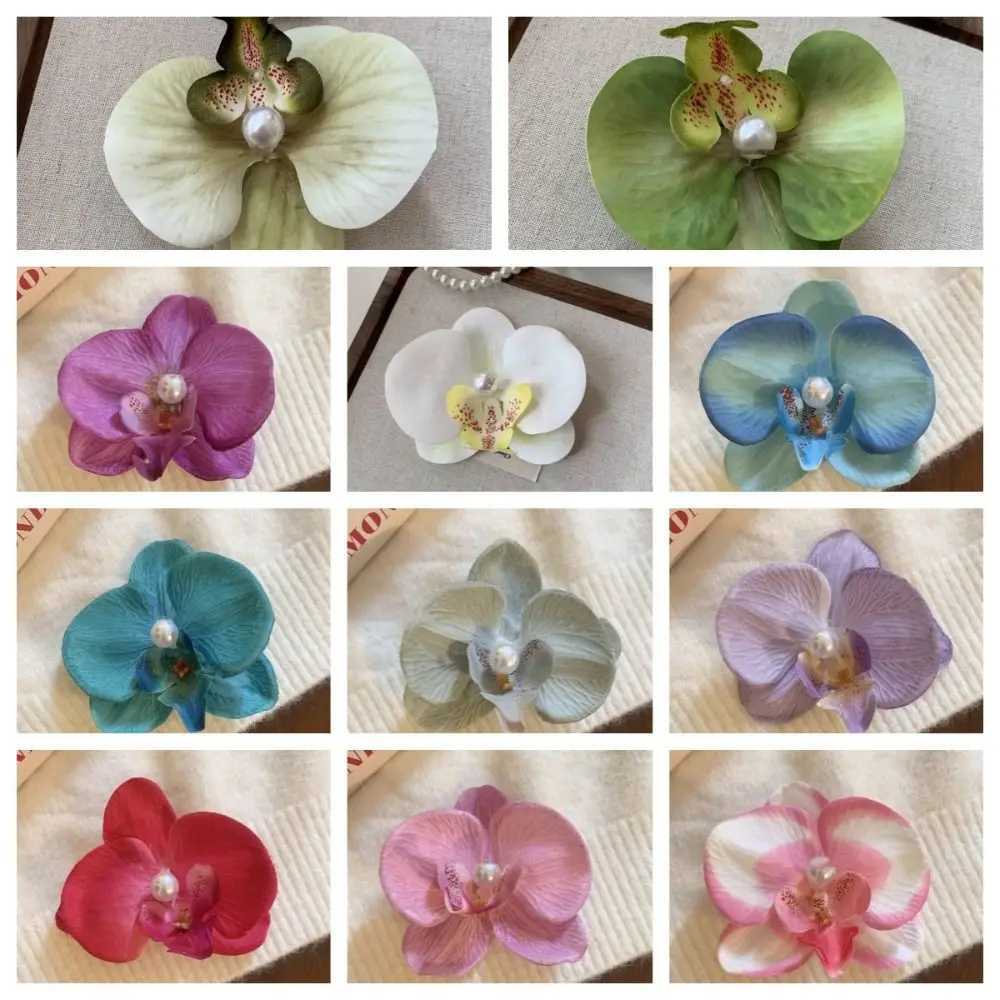 Pink Orchid Flower Hair Clip Hair Ornament Hair Accessories Bohemia Barrettes Side Barrettes Headdress Orchid Hairpin Y250707