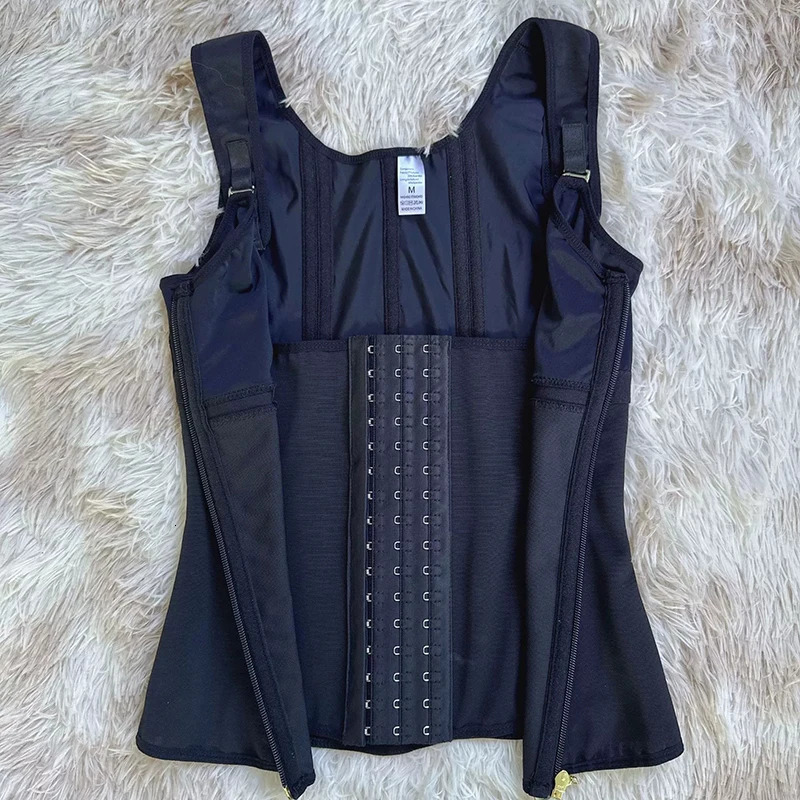 AfruliA Double Compression Vest Bra Waist Trainer Corset with 17 Steel Bone Flat Belly Slim Body Shaper Colombian Girdle 250708