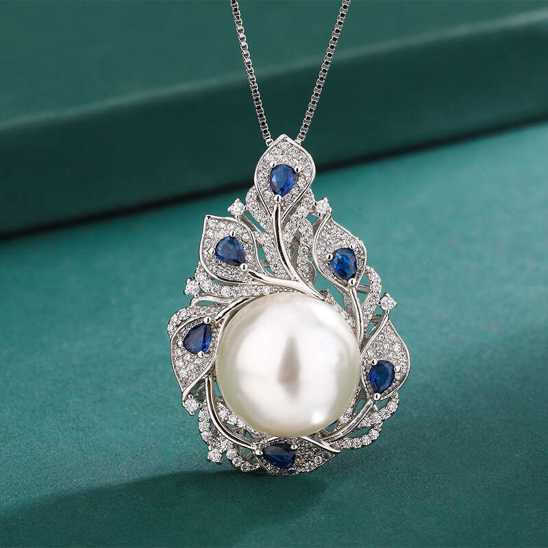 Live Broadcast Imitation Pearl Necklace New Tahitian Mother-Of-Pearl Inlaid Pendant Women's Jewelry 737
