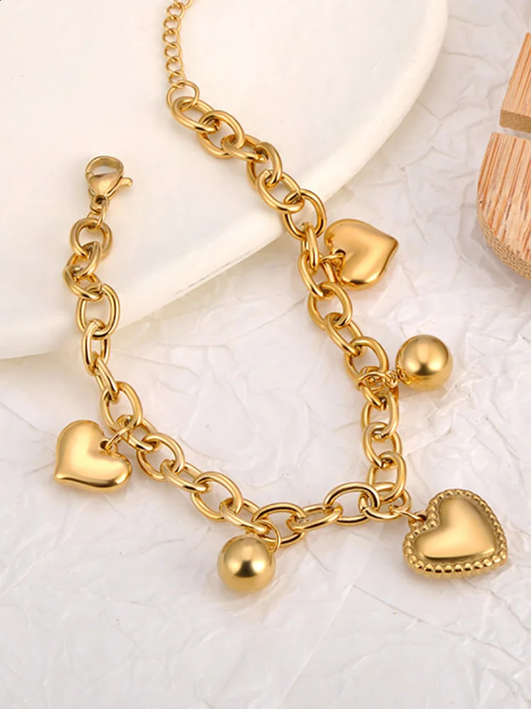 Lokaer Fashion Stainless Steel Heart Beach Holiday Bracelet 18K Gold Plated Handmade Waterproof Summer Jewelry for Women B25016 250707