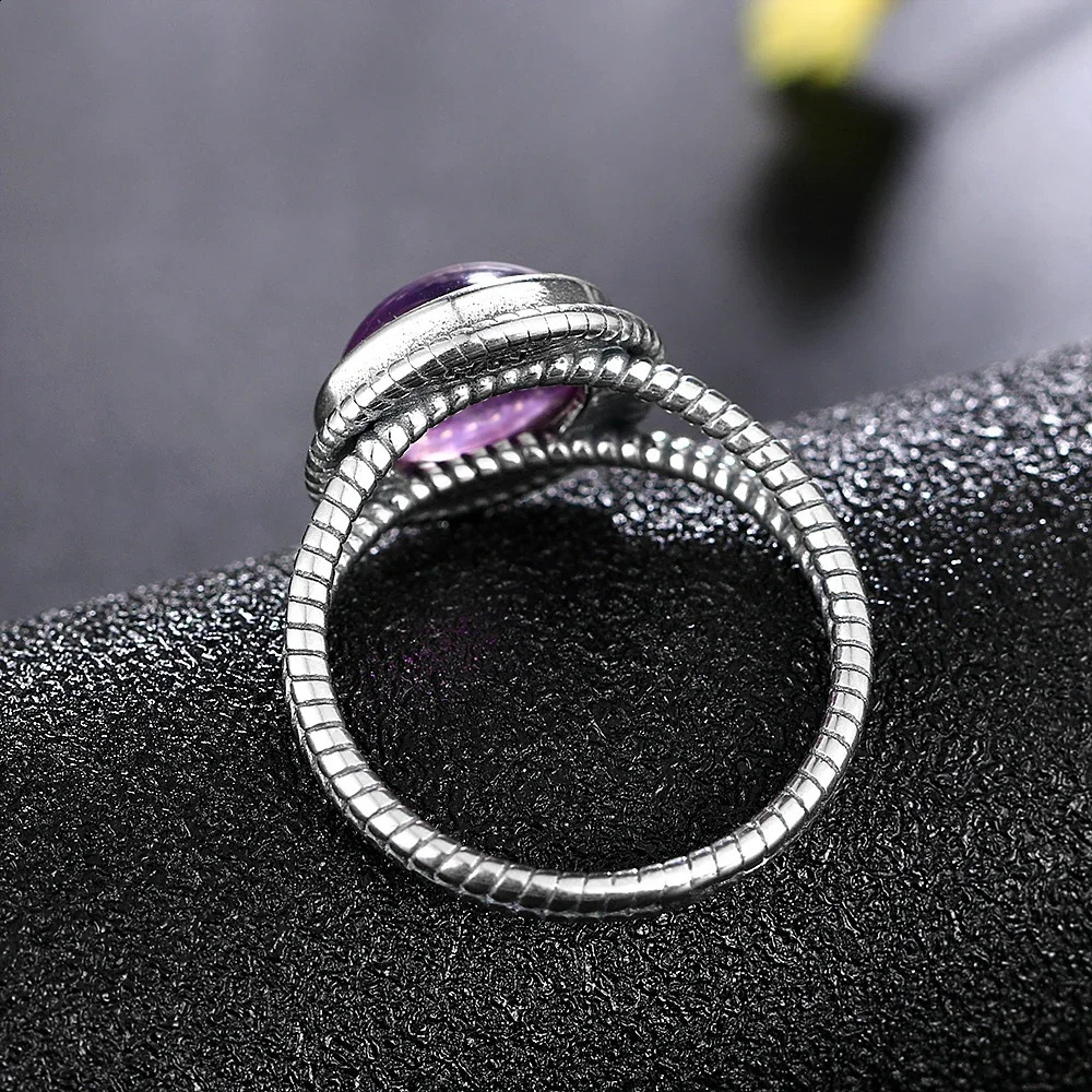 Arrival Vintage Natural Amethyst Rings For Women S925 Silver Jewelry With Stones Anniversary Gift 250624