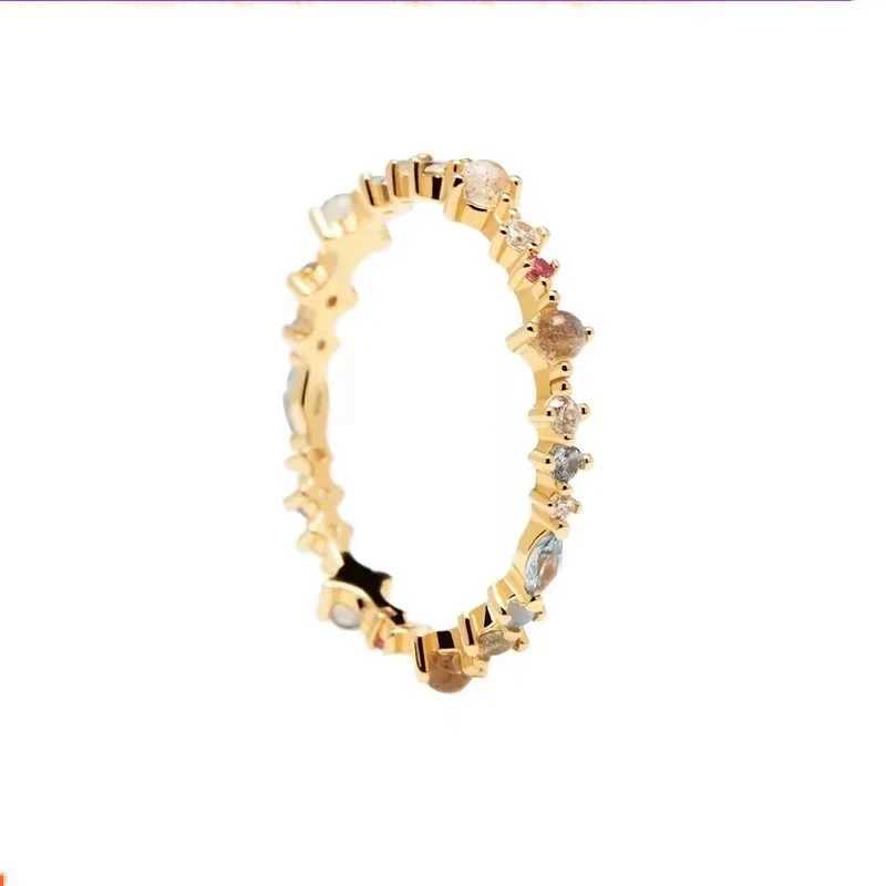 Fashion 925 Sterling Silver Multicolor Zircon Ring Elegant Charm Exquisite Women Ring Birthday Party Gift Exquisite Jewelry XJ250707