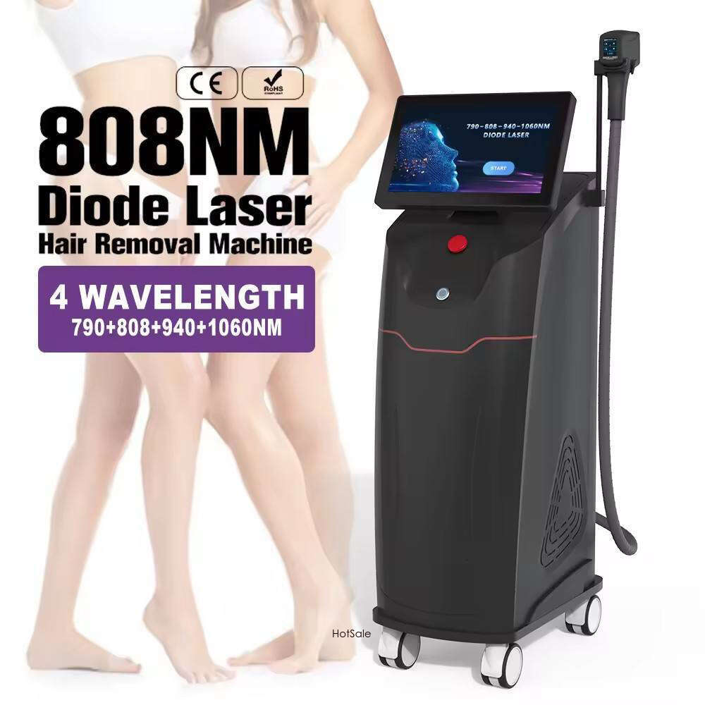 New arrival High Power Laser Hair Removal Machine Permanent Depilation Diode Laser 808+790+940+1060nm 4 Wavelength Freezing Hair Remove Machine