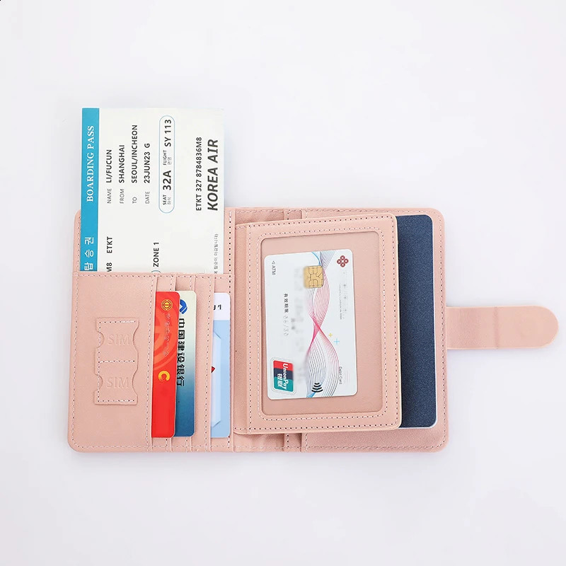 Multifunctional Passport Storage Bag Wallet Multilayer Card Leather Protective Cover Portable Document Clip 250628