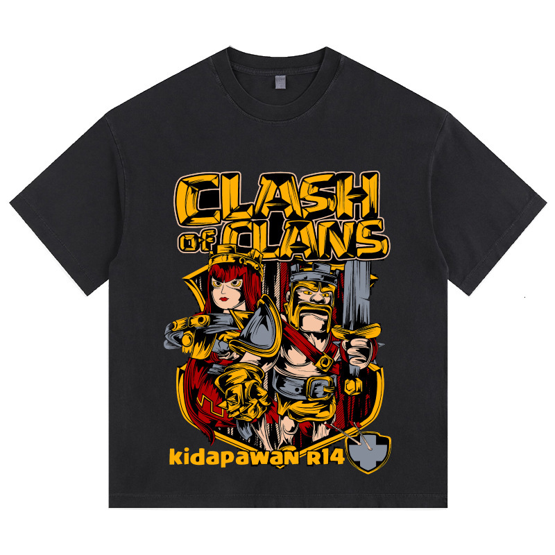 2025 Summer new women's T-shirt new fashion short sleeved T-shirt retro men's and women's loose cartoon printed T-shirt new designer T-