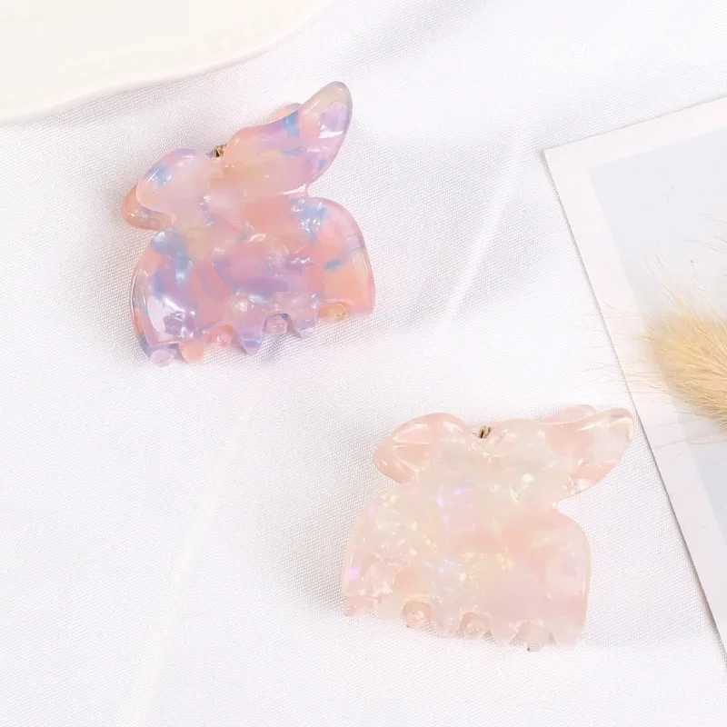 Korean Fashion Butterfly Shape Aurora Mini Womens Hair Clips Crab Claw Girls Ponytail Hairpin Barrette Hair Accessories Y250707
