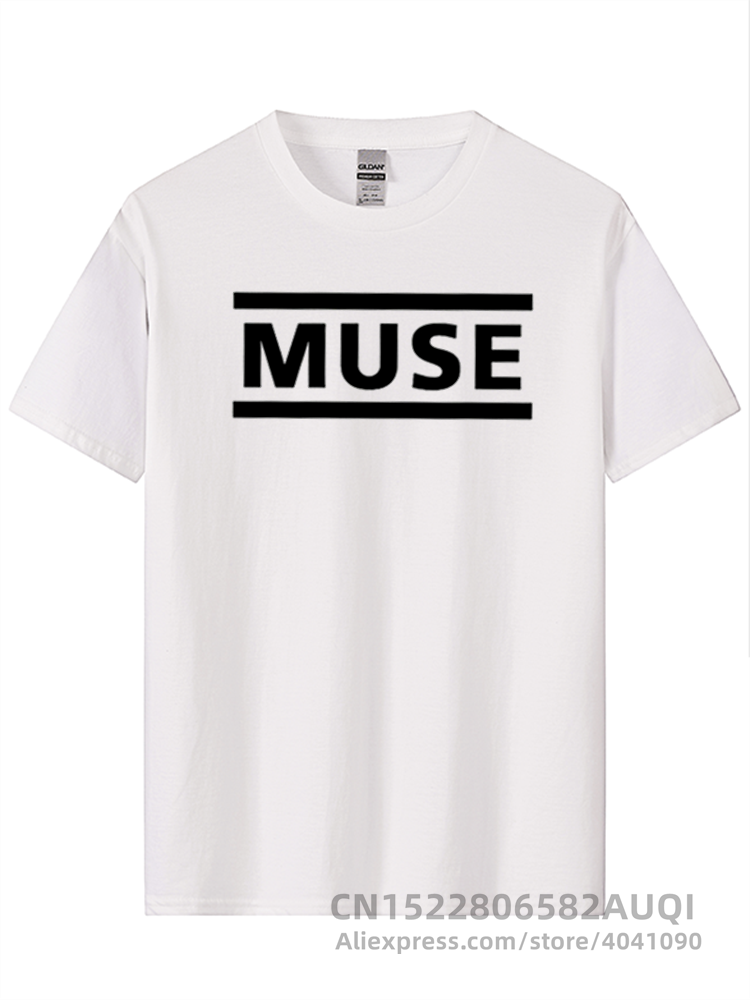 Men's High Quality 100% Cotton Letter Printed T-shirt Muse Rock Band Short-sleeved T-shirt O-neck Hip Hop Male Tops