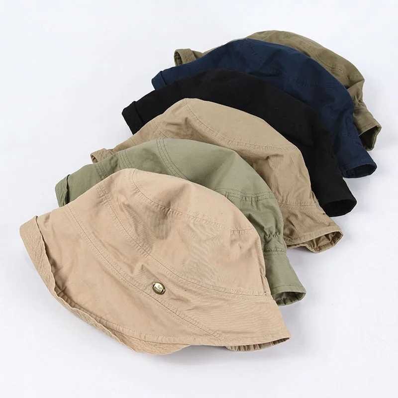 2022 Women Spring Bucket Hats Casual Cotton Summer Panama Hats Collapsible Sun Hats Y250707
