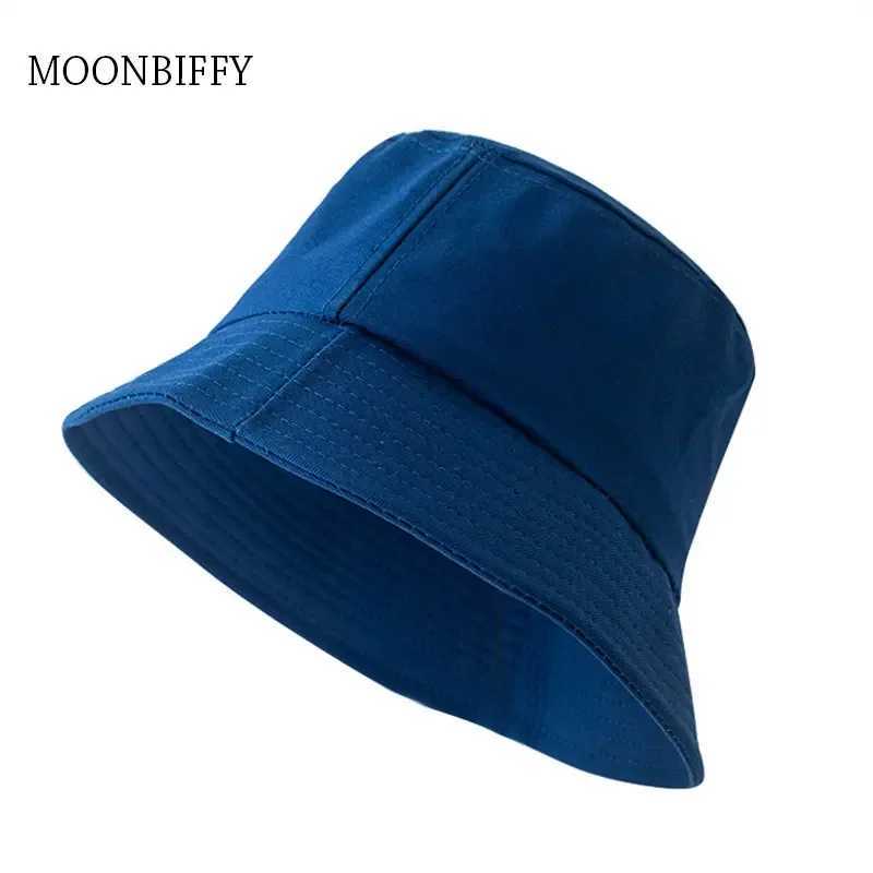 Black White Solid Bucket Hat Unisex Bob Caps Hip Hop Hats Men Women Summer Panama Hat Beach Sun Fishing Boonie Hat Y250707