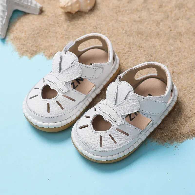 Summer Baby Girls Sandals Anti-collision Infant Toddler Shoes Genuine Leather Love Kids Princess Shoes Children Beach Sandals z250708MF2B