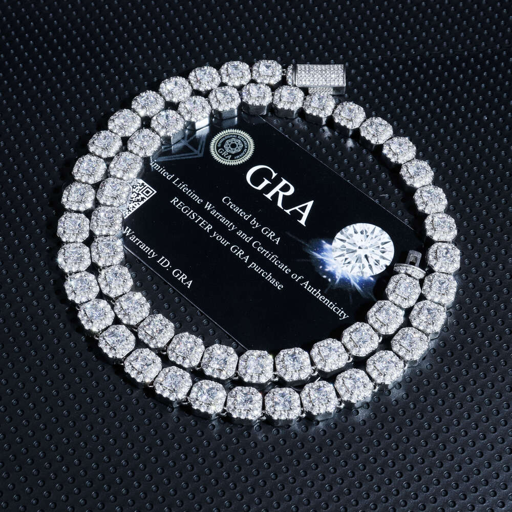 New Fashion 8mm CZ Fine Jewelry Necklace Gift Sterling Silver 5A Zircon Cuban Link Chain for Women Men