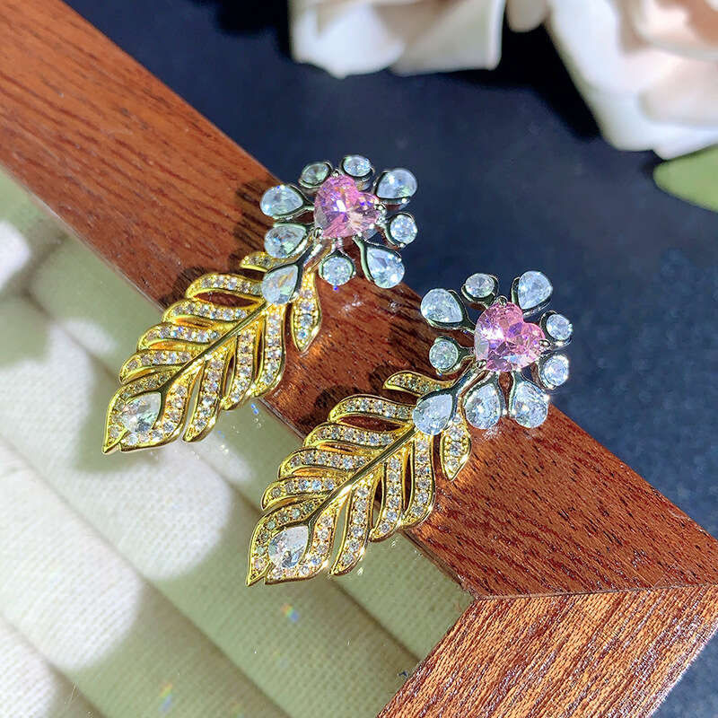 New Style Jewelry S Sier Needle Zircon Flower Earrings Dual-Use Light Versatile Elegant Fashion Women's E9e