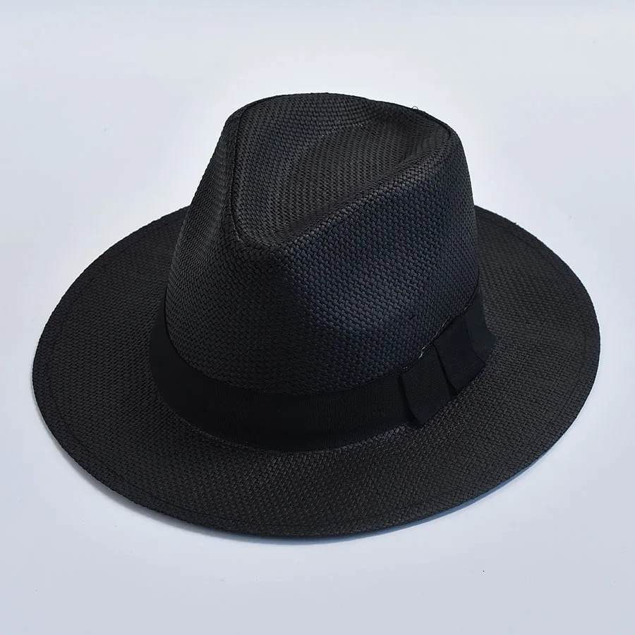 Summer Casual Straw Hats For Women Men Panama Trilby Jazz Hat Outdoor UV Protection Beach Bonnet 250707