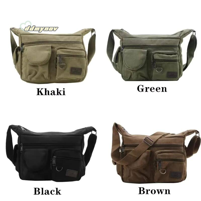 Heren Casual Sling Bag Messenger Crossbody Schouder Unisex Reizen Outdoor Vintage Tassen ddmynov