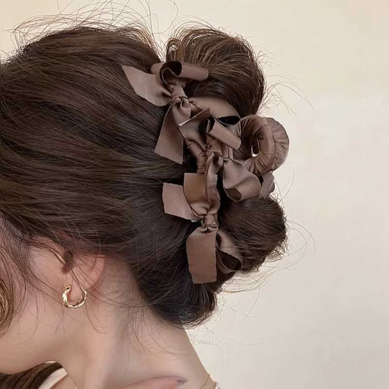1pc Korean elegant and cute bow clip new high-end style large hair volume shark clip back of the head disc hair clip Z250707