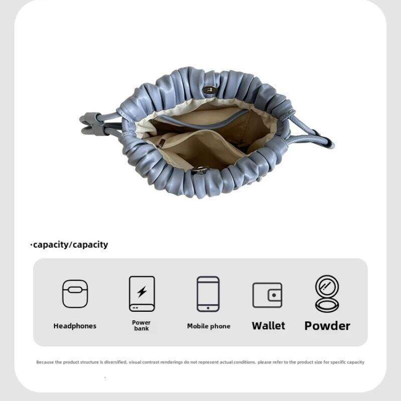 Summer Fashion New Crossbody Women's PU Single Shoulder Mini Versatile Pleated Casual Small Square Bag