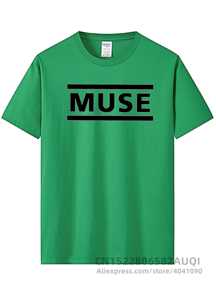 Men's High Quality 100% Cotton Letter Printed T-shirt Muse Rock Band Short-sleeved T-shirt O-neck Hip Hop Male Tops